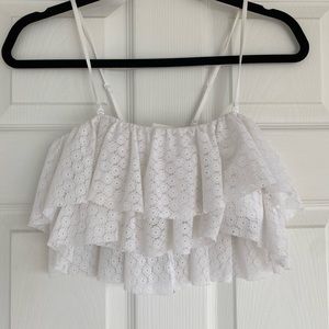 Aerie White Lace Top